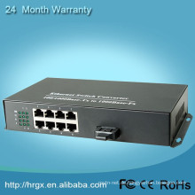 Gigabit-Ethernet-Glasfaser-Switch 1000M 8-Port-LWL zu rj45 Medienkonverter + 1 Gigabit Combo Uplink-Faser